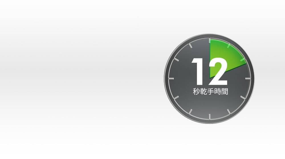 10 second dry time of a Dyson Airblade V hand dryer