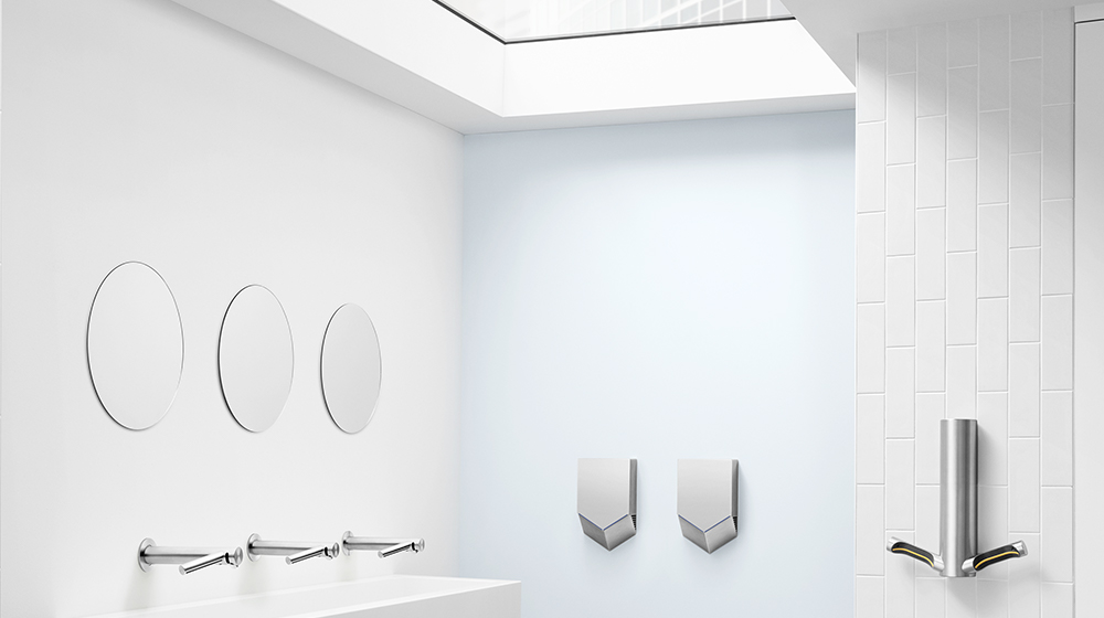 Dyson AirbladeTM hand dryers in a washroom